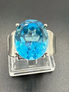 HSN Electric Swiss Blue Topaz Ring